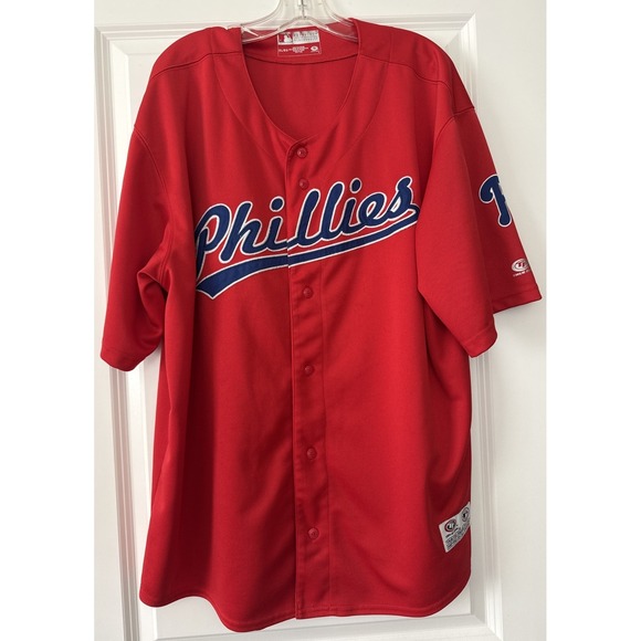 Majestic Other - Philadelphia Phillies Baseball ButtonUp XL Embroidered Jersey True Fan Series